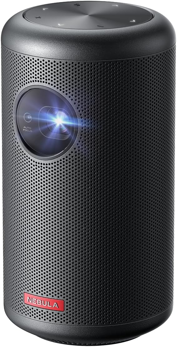 Anker Capsule II Smart Mini Projector, by , Palm-Sized 200 ANSI Lumen 720p HD Portable Projector Pocket Cinema with Wi-Fi, DLP, 8W Speaker, 100 Inch Picture, 3, 600+ Apps (Renewed)