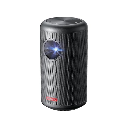 Nebula Capsule II Smart Mini Projector, by Anker, Palm-Sized 200 ANSI Lumen 720p HD Portable Projector Pocket Cinema with Wi-Fi, DLP, 8W Speaker, 100 Inch Picture, 3, 600+ Apps (Renewed)