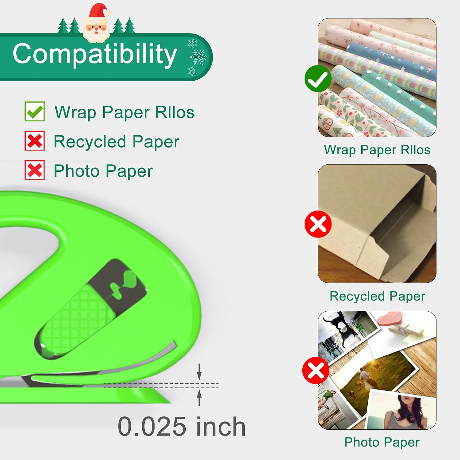Wrapping Paper Cutter - 2 Pack Sliding Gift Wrap Cutters with 10 Replacement Blades for Holiday & Gift Wrapping - Image 5