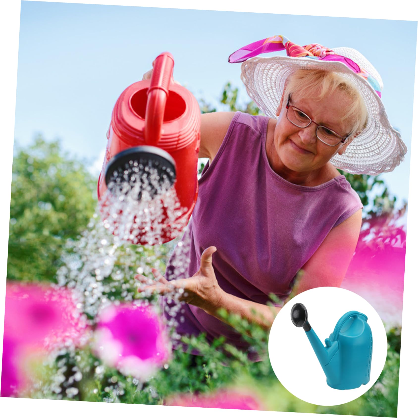 Regadera de Jardín de Plástico Azul de 5l, Ligera y Resistente al Desgaste, Adecuado para Plantas en Jardinería al Aire Libre