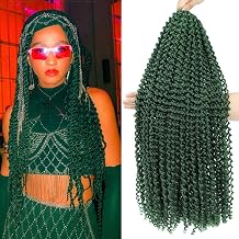 Dark Green Passion Twist Hair 24 Inch 1Pack Water Wave Crochet Hair for Passion Twists Long Bohemian Braiding Protective Style Hair Extensions, Tangle Free, No odor 24 Inch, 1 Pack, Dark Green#