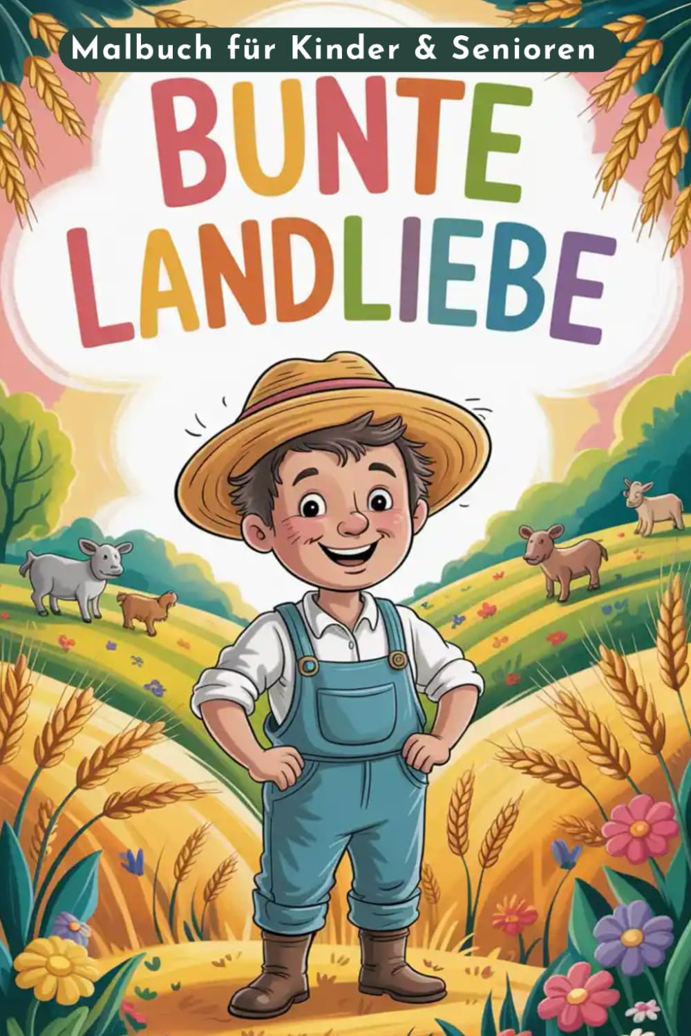 Bunte Landliebe. Malbuch für Kinder & Senioren. Bauernhof & Landliebe – Landleben zum Ausmalen.: 92 liebevoll gestaltete Bilder von Bauern auf dem Feld – Jede zweite Seite leer zum kreativen Ausmalen