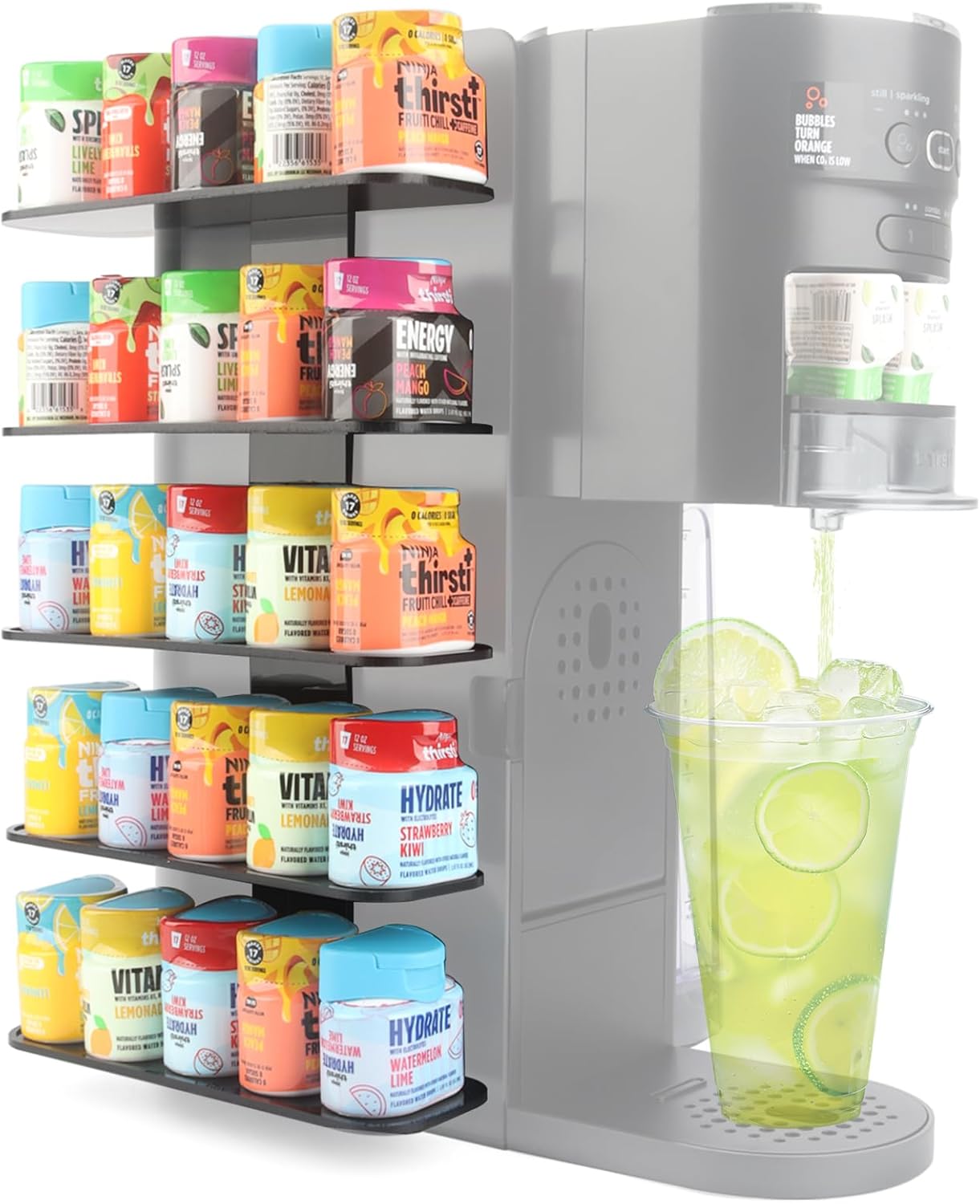 Soda Machine Pod Holder for Ninja Thirsti Drink System, 25-Flavor Storage Holder for Ninja Thirsty Drink System Pod Organizer for Ninja Thirsty Flavor Pods, Flavored Water Drops Upgrade Soda Machine Pod Holder for Ninja Thirsti Drink System, 25-Flavor Storage Holder for Ninja Thirsty Drink System Pod Organizer for Ninja Thirsty Flavor Pods, Flavored Water Drops Upgrade