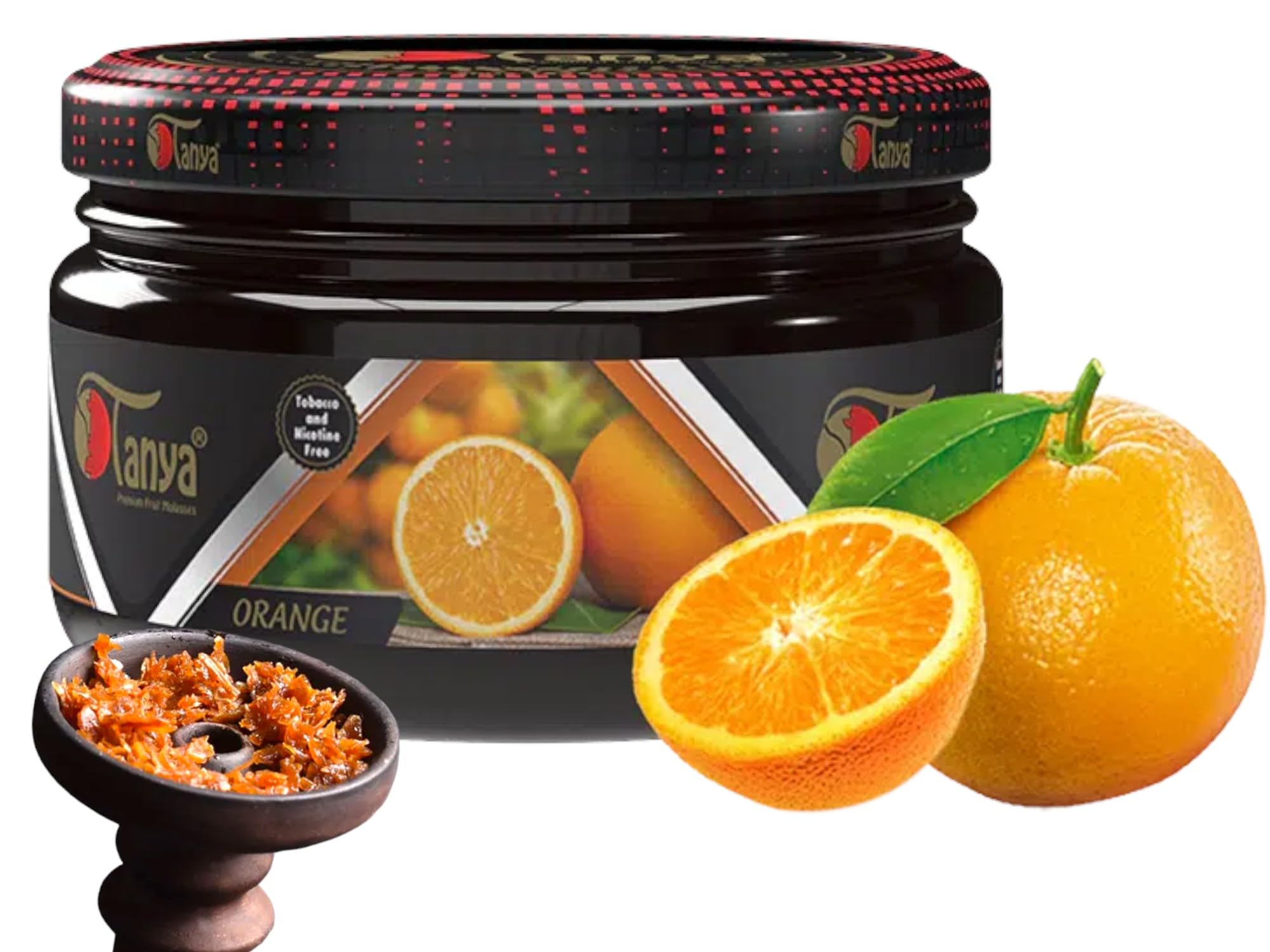 Tanya Herbal 100 Nicotine And Tobacco Free Shisha Hookah Flavors 250G Reusable Premium Jars Orange