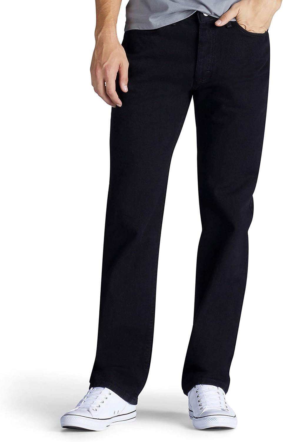 Lee Men's Relaxed Fit Straight Leg Jean 28W x 30L Double Black