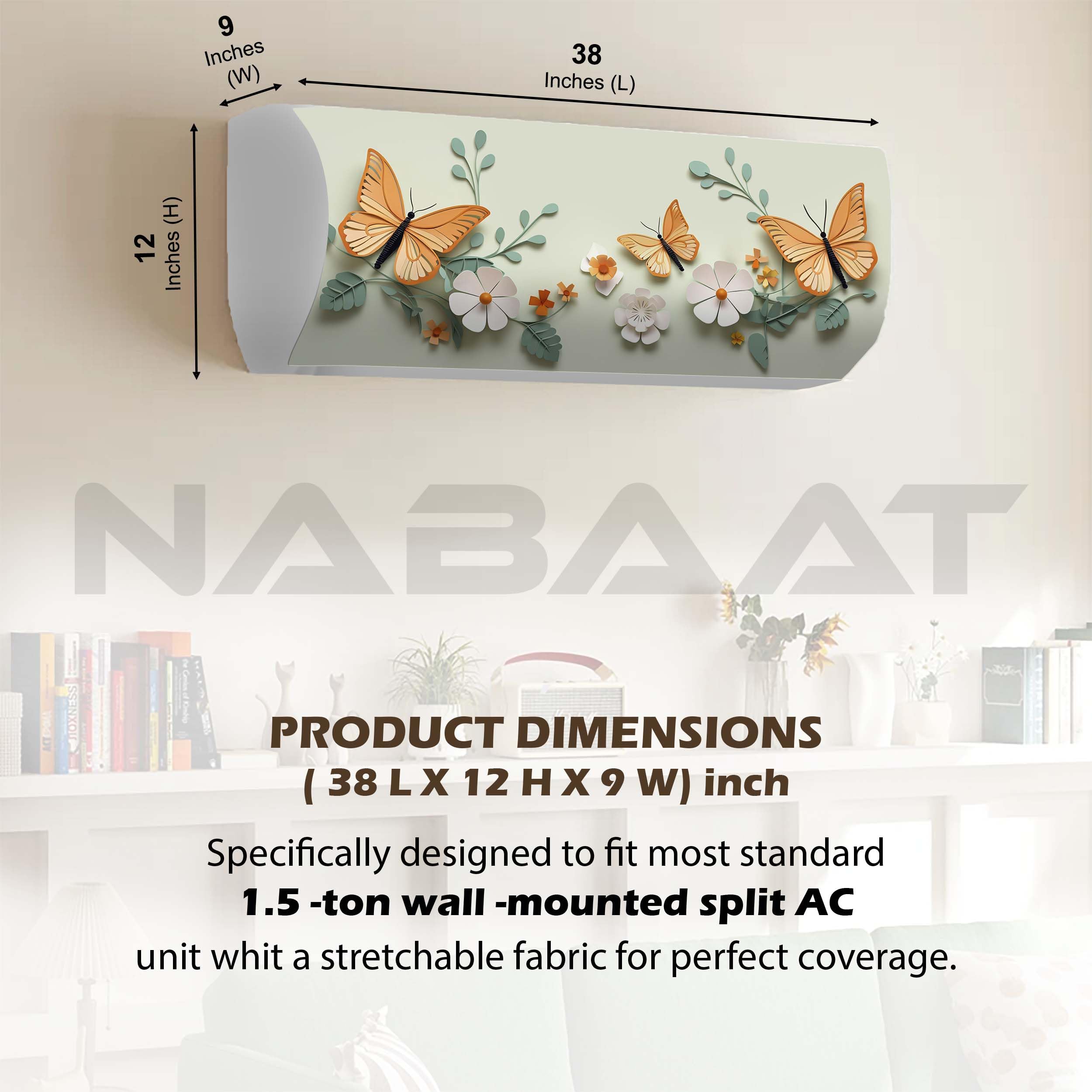 NABAAT AC Cover - Yellow Butterfly Design -2