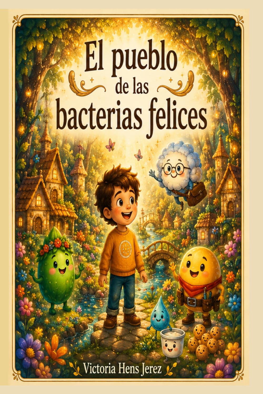 El pueblo de las bacterias felices: Un cuento infantil sobre microbiota, alimentación saludable y emociones