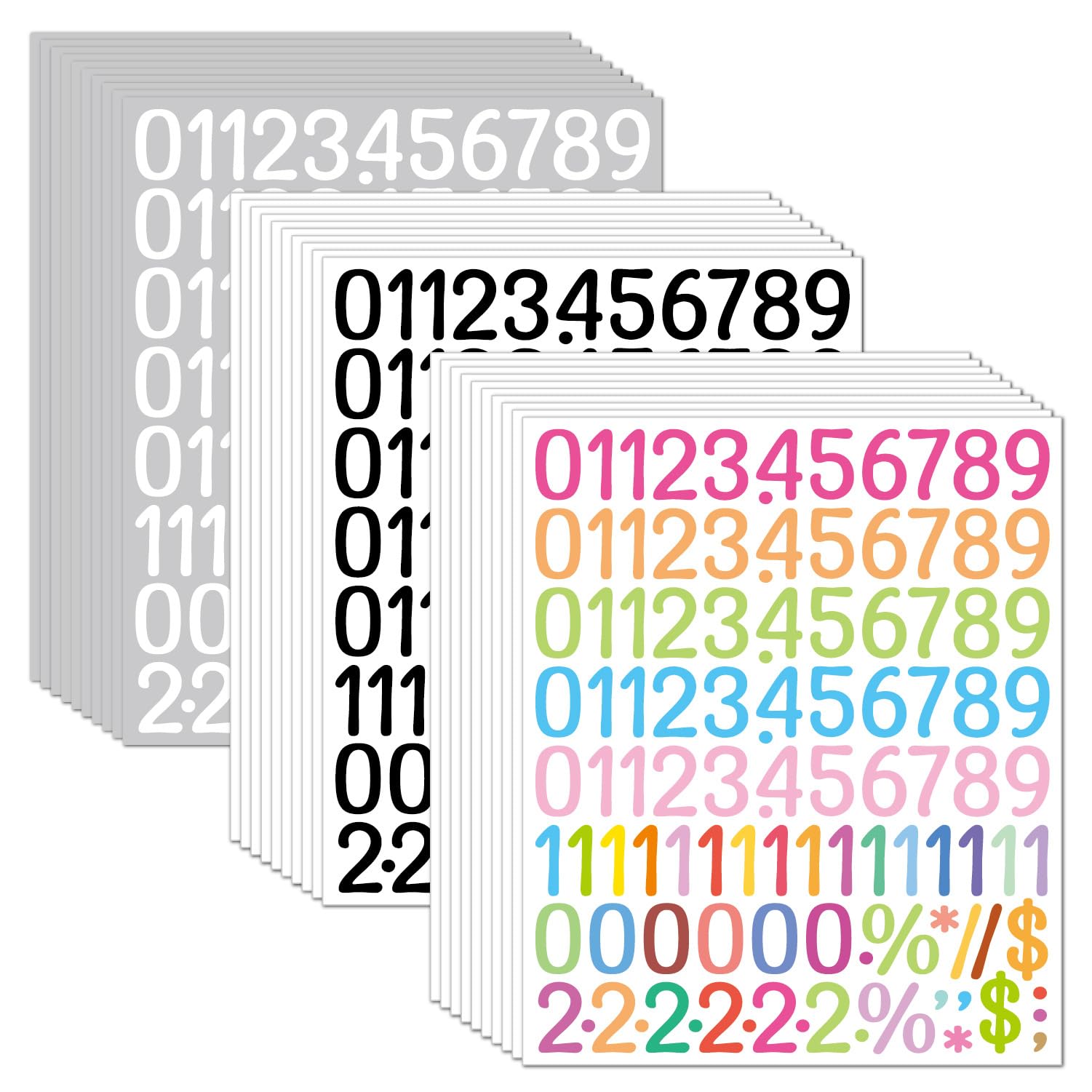 Durdiiy 6 hojas Pegatinas Números Adhesivos 1 pulgada Pegatinas Números Vinilo Impermeable, numeros adhesivos para bricolaje, artesanías, etiquetas de tazas, tarjetas de felicitación