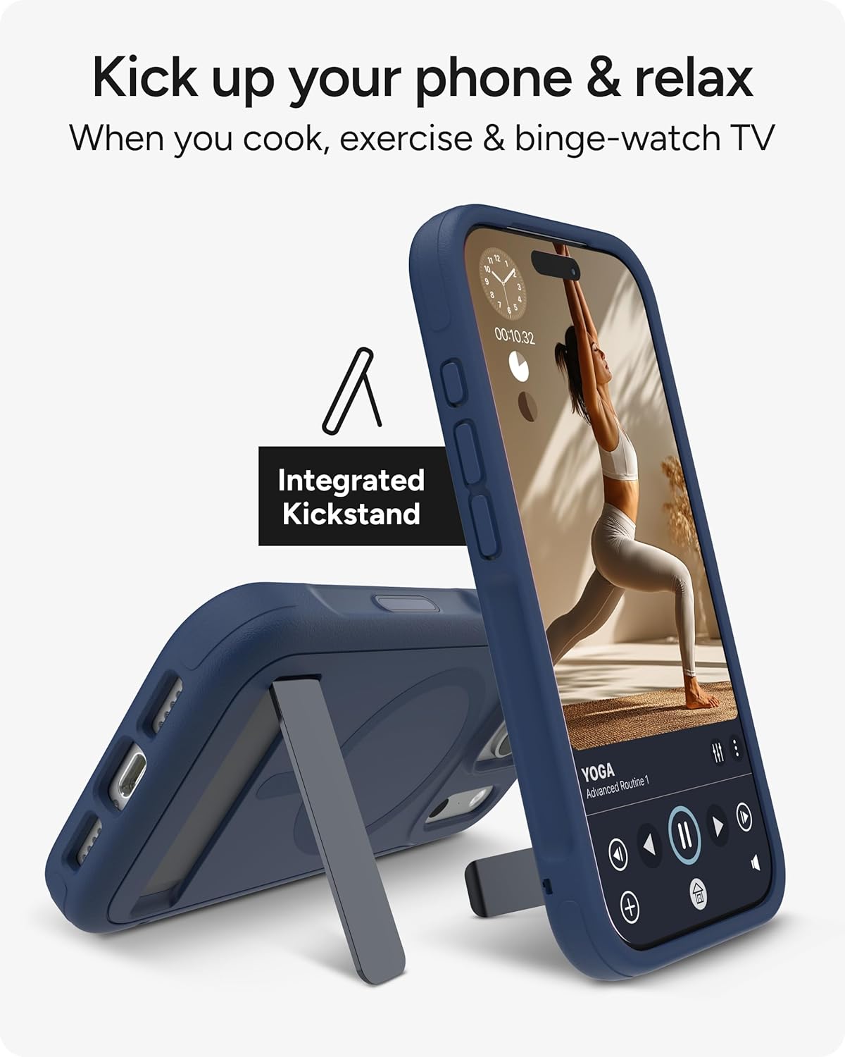 ZAGG Sedona Snap Case with Kickstand for iPhone 17 Pro - Navy Blue, Drop Protection (13ft/4m), Multi-Layer Protection, with Camera Button, MagSafe Phone Case with Impact-Absorbing Bumpers