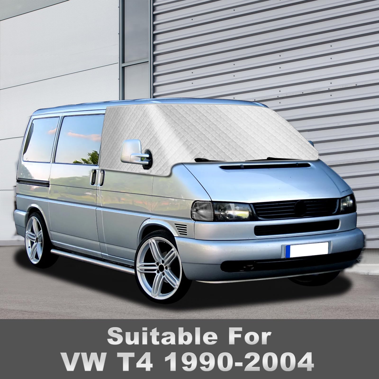 Auto Windschutzscheiben Abdeckung für VW T4 1990-2004, Faltbare Externe Thermo Scheibenabdeckung Windschutzscheibenabdeckung, Blockiert UV Strahlen Frontscheibenabdeckung