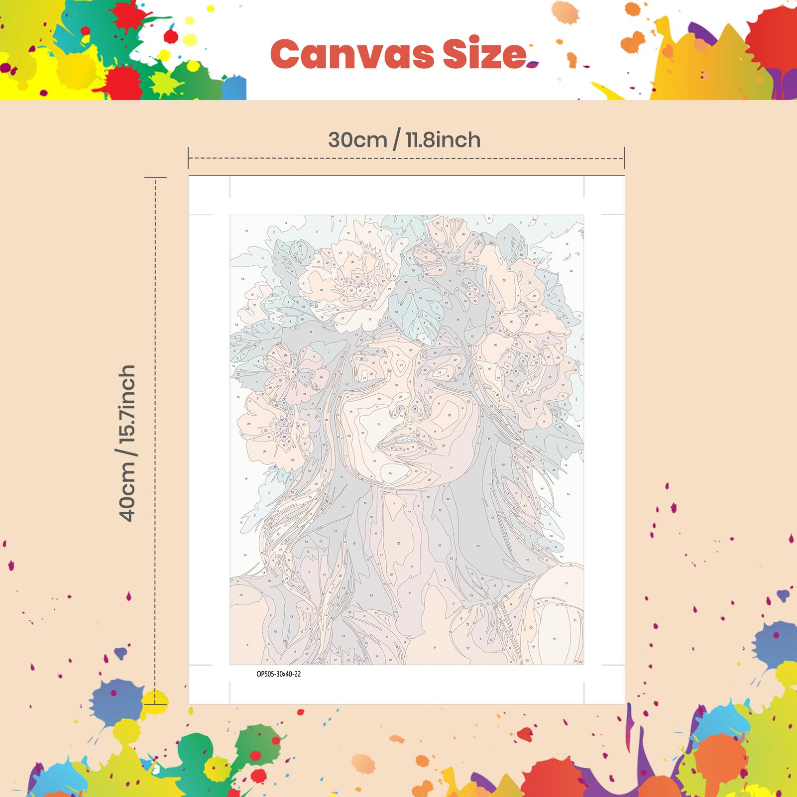 Peinture Par Numéros DAERLE 40×50 Cm – Aquarelle Fleur De Fantaisie – Kit Complet Toile & Peintures – Idéal Adultes Débutants