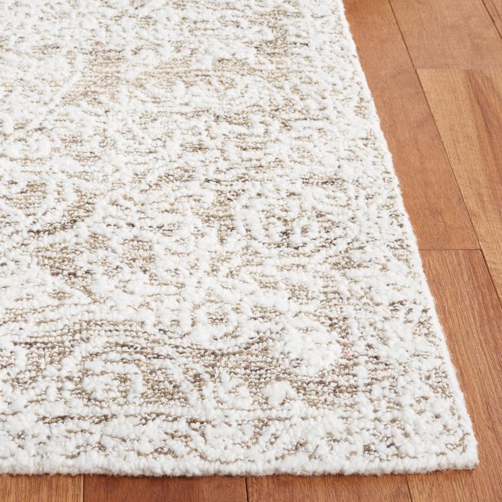 SAFAVIEH Area Rug 8x10 - Ebony Collection - Large - Ivory & Brown, Traditional Design, Ideal for Living Room, Bedroom, Office, Dining Space (EBN211T)