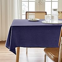 Vista 68 de AUSSPVOCT 2 manteles de lino texturizado para mesa rectangular, 52 x 70 pulgadas, mantel rectangular impermeable, lavable, tela para mesa