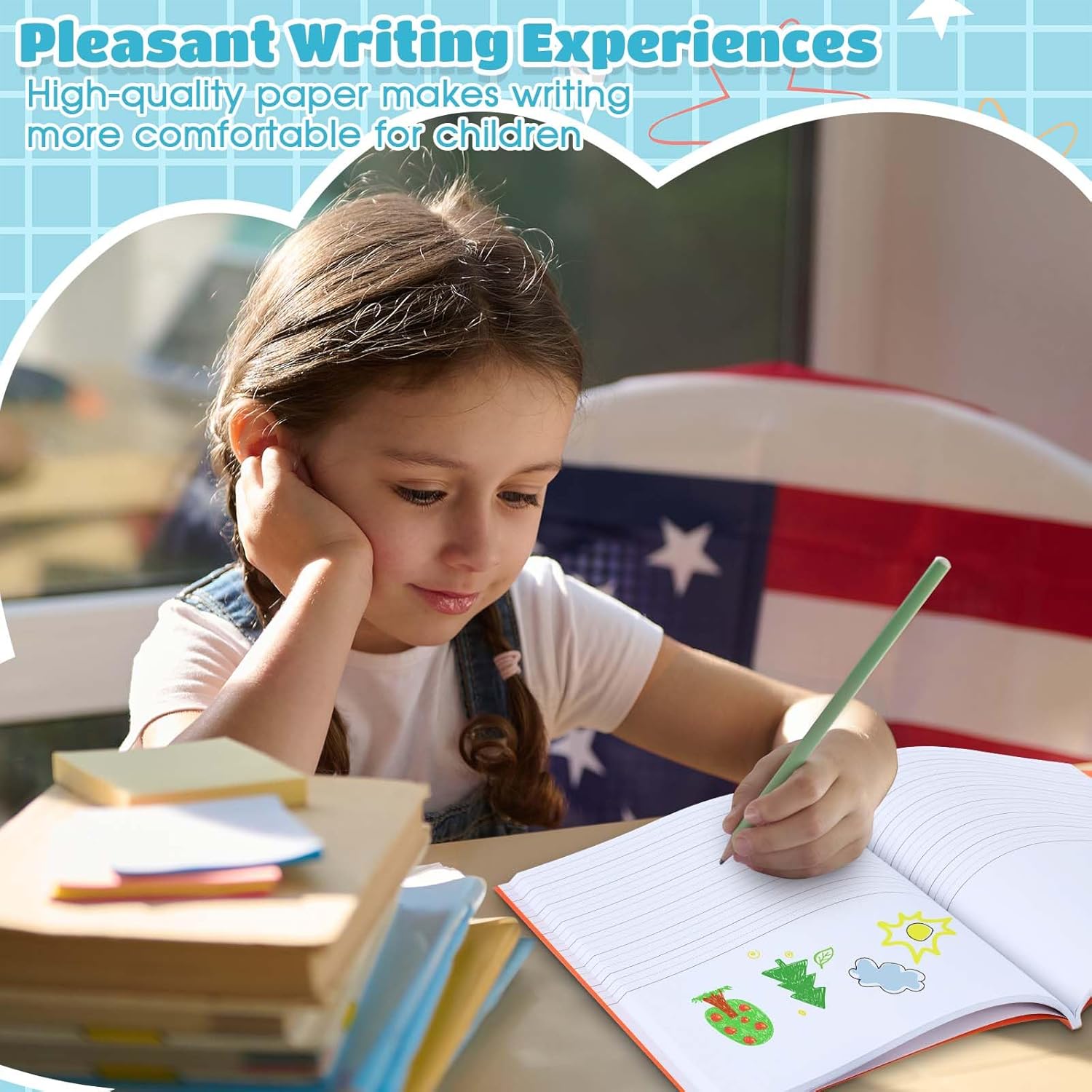 Henoyso 12 Pcs Primary Composition Notebooks for Teachers & Classrooms (Grades K–2) Colorful Writing Journals for Classroom, Homework & Homeschool Use, 120 Pages Each (Colorful) - Image 5