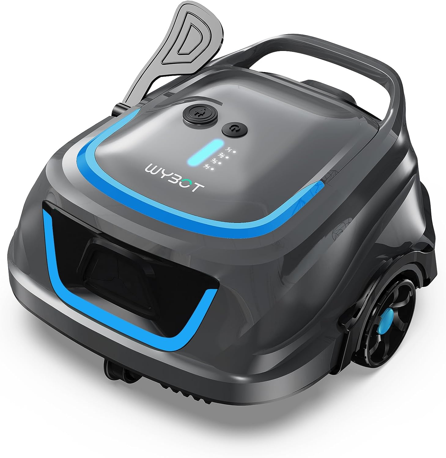 (2026 Upgraded) WYBOT A1 Cordless Robotic Pool Cleaner, Automatic Pool Vacuum for Above Ground with 120 Mins, Double Filters, LED Indicator, Charge in 2.5H, 4 Cleaning Modes (Deep Grey)