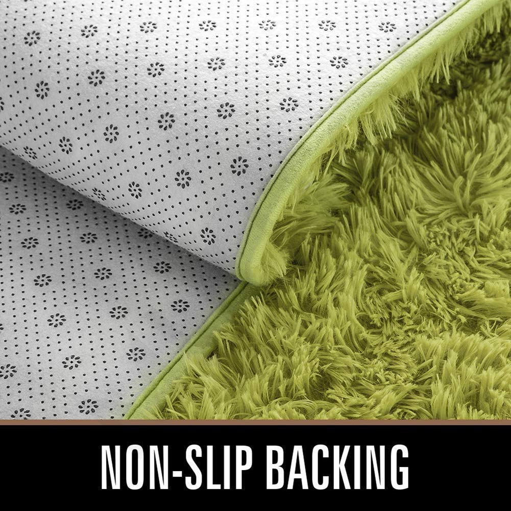 Tappeto in finta pelle di pecora super morbido, moderno, a pelo corto, in peluche, per soggiorno, camera da letto, corridoio, cucina, verde, 150 x 200 cm, accogliente decorazione per la casa.