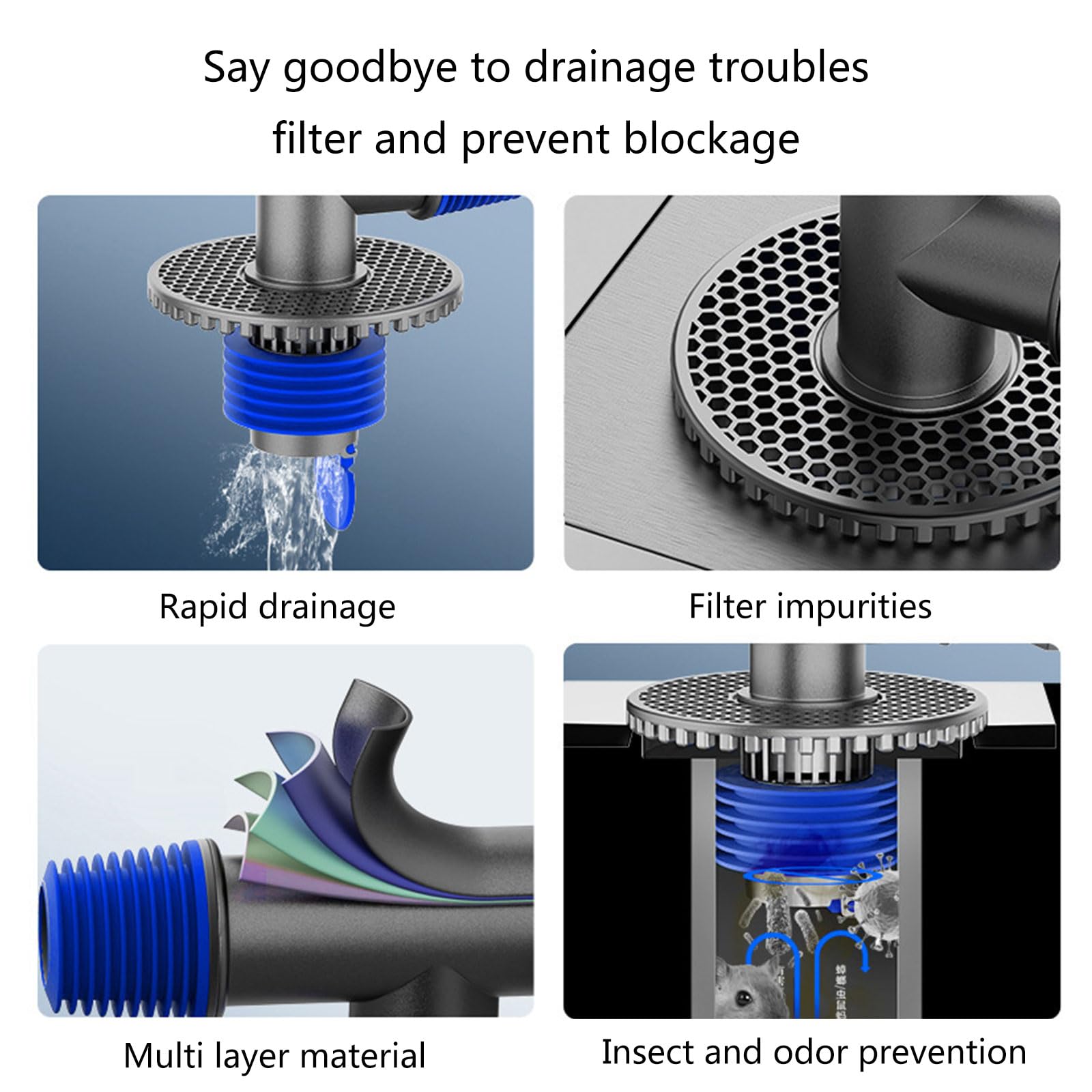 Guojiang Professional Drain Adapter Convenient Solution Resistant Drain Adapter Suitable For Washing Machines Efficient Sewer Drain Hoses Ground Drain Connector Odor & Overflows Prevention