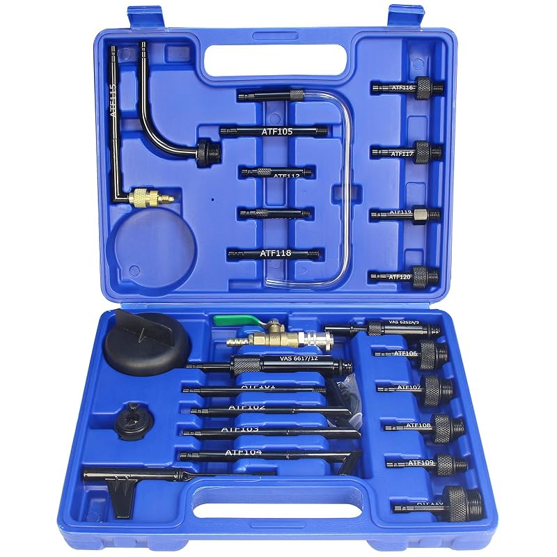 Kit de Adaptadores para Abastecimento de Fluido de Transmissão ATF TradeINArt para VW, Audi, CVT, DSG, BMW, Benz 722.9 e Ford, conjunto completo com 26 peças
