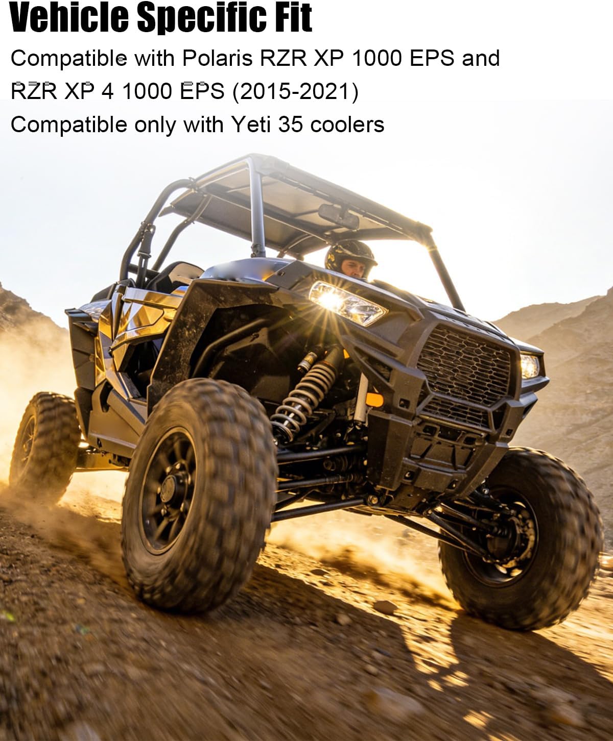 Cooler Mounts Fit for Yeti 35, Compatible with Polaris RZR XP 1000 / XP 4 1000 2015–2021, No Drill Rear Cargo Cooler Bracket Kit