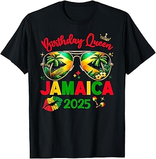 50th Birthday Girl Queen Jamaica Vacation Matching Outfit T-Shirt