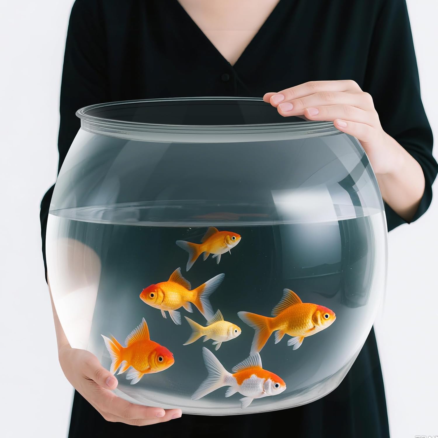 Geelin 5 Gallon Plastic Fish Tank Large Bowl Shatterproof with Crystal Clear Clarity for Terrarium, Flower Vase Centerpiece Gift for Fish Lovers (Round) 5 Gallon Round
