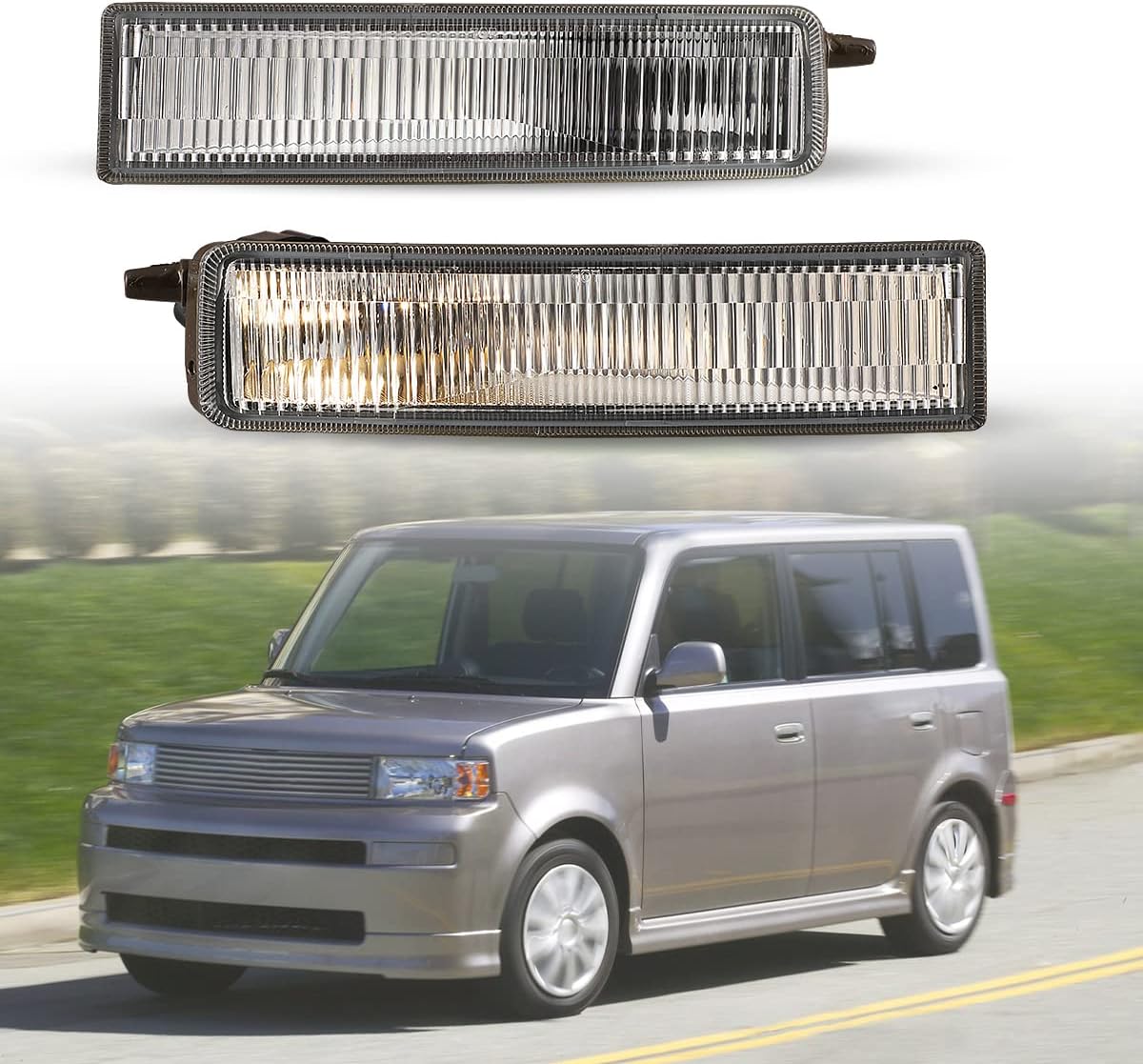 Nixon Offroad Fog Light Fit for 2003-2006 Scion XB, OEM Bumper Driving Fog Lights Lamps Replacement,2 PCS Clear Lens With Bulbs - 9006 12V 55W + Switch