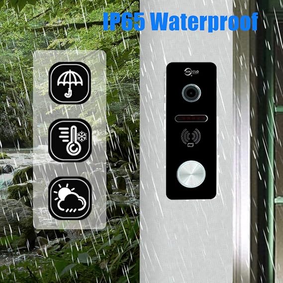 WiFi Video Doorbell Apartment Intercom 10 inch Touch Monitor System Wired 1080P Video Entry Doorphone Door Camera TUYA Smart Home Door Phone Kits RFID Card for Home Villa,32G