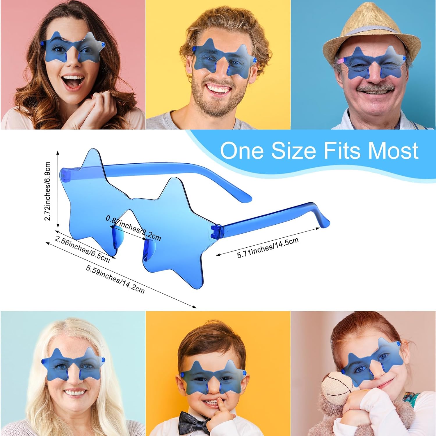 Morcheiong 10/20/30/40 Pack Star Sunglasses Colorful Rimless Sunglasses, Cool Pool Wedding Party Favor Pentagram Glasses - Image 2