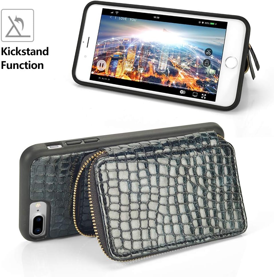 Blасk Frіdау - 40% оƒƒ LAMEEKU iPhone 8 Plus Wallet Case, iPhone 7 Plus Stone Pattern Zipper Card Holder Slot Case with Strap Crossbody Chain, Shockproof Protective Phone Cover for iPhone 8 Plus/7 Plus 5.5-Gray Amаzіng 🔥 LAMEEKU iPhone 8 Plus Wallet Case, iPhone 7 Plus Stone Pattern Zipper Card Holder Slot Case with Strap Crossbody Chain, Shockproof Protective Phone Cover for iPhone 8 Plus/7 Plus 5.5-Gray