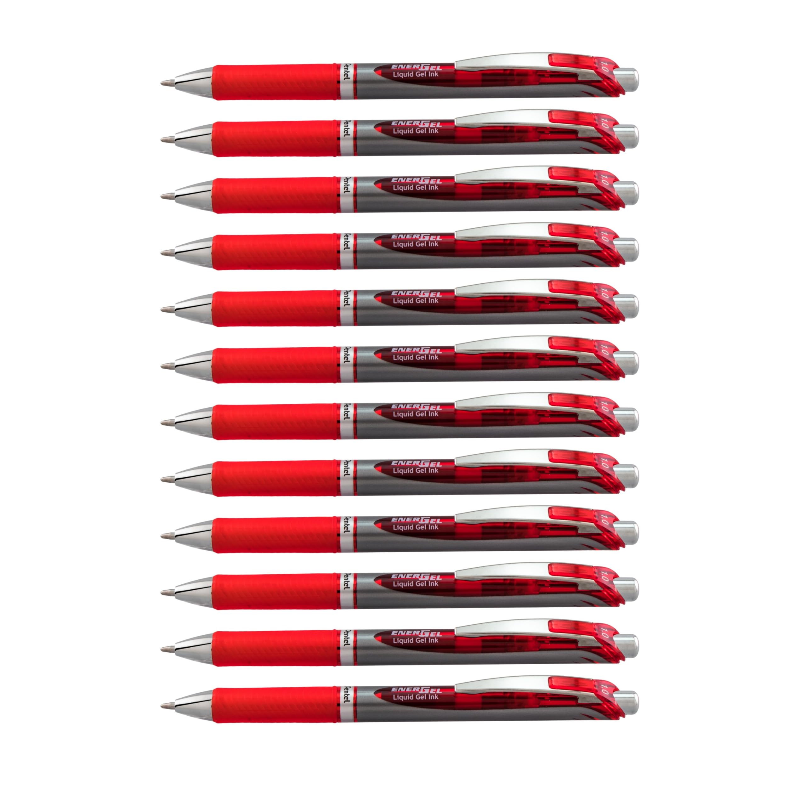 EnerGel XM Retractable, 1,0mm Tip, Red ink, Pack of 12 pens