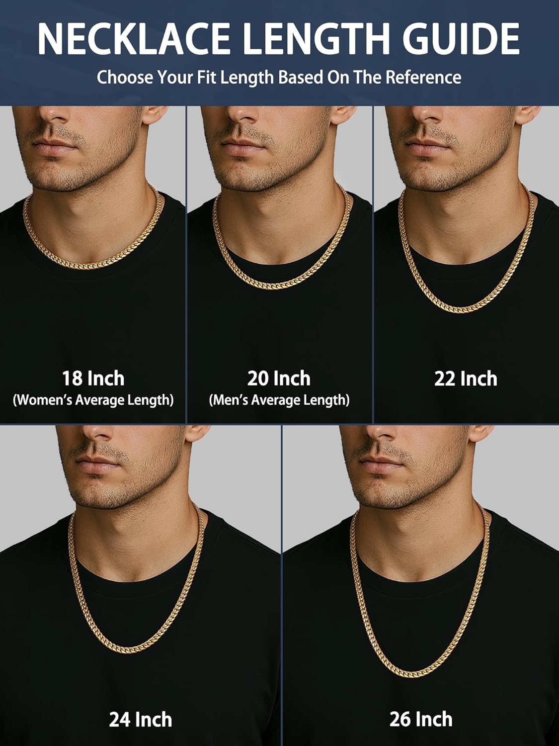 Jewlpire 5mm 7mm 9mm Silver Tone/18k Gold Plated Cuban Link Chain Necklace for Men Boys, Stainless Steel Chains for Men with Push-lock Clasp, Luxury Mens Jewelry with Gift Box, 18 20 22 24 26 Inch - Image 4