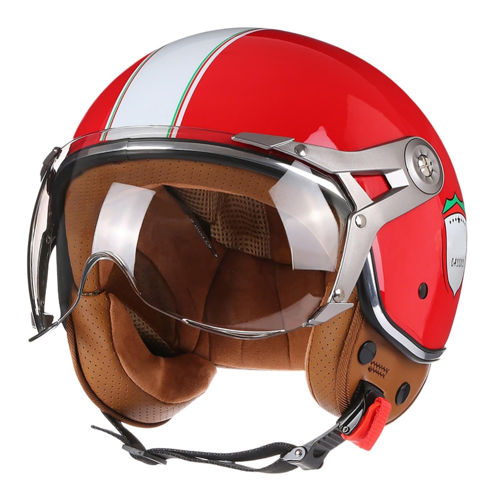 Otwarty kask motocyklowy z wizjerem, kask motocyklowy do cruiserów, skuterów i motorowerów, kask turystyczny dla dorosłych mężczyzn i kobiet, homologacja ECE 22.06