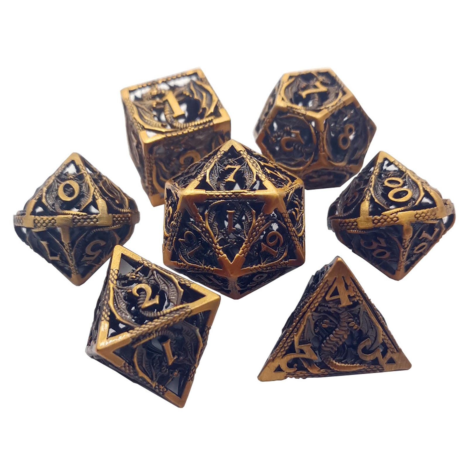 Juego de Dados, Hollow D & and Dungeon Polyhedral Metal, Estilo Punk, Juego de rol RPG Explorer MTG