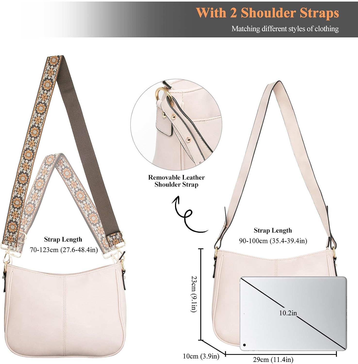 Long Keeper Crossbody HandBags - Women Trendy Hobo Bag with Guitar Strap Casual Vegan Leather Shoulder Bag Purses