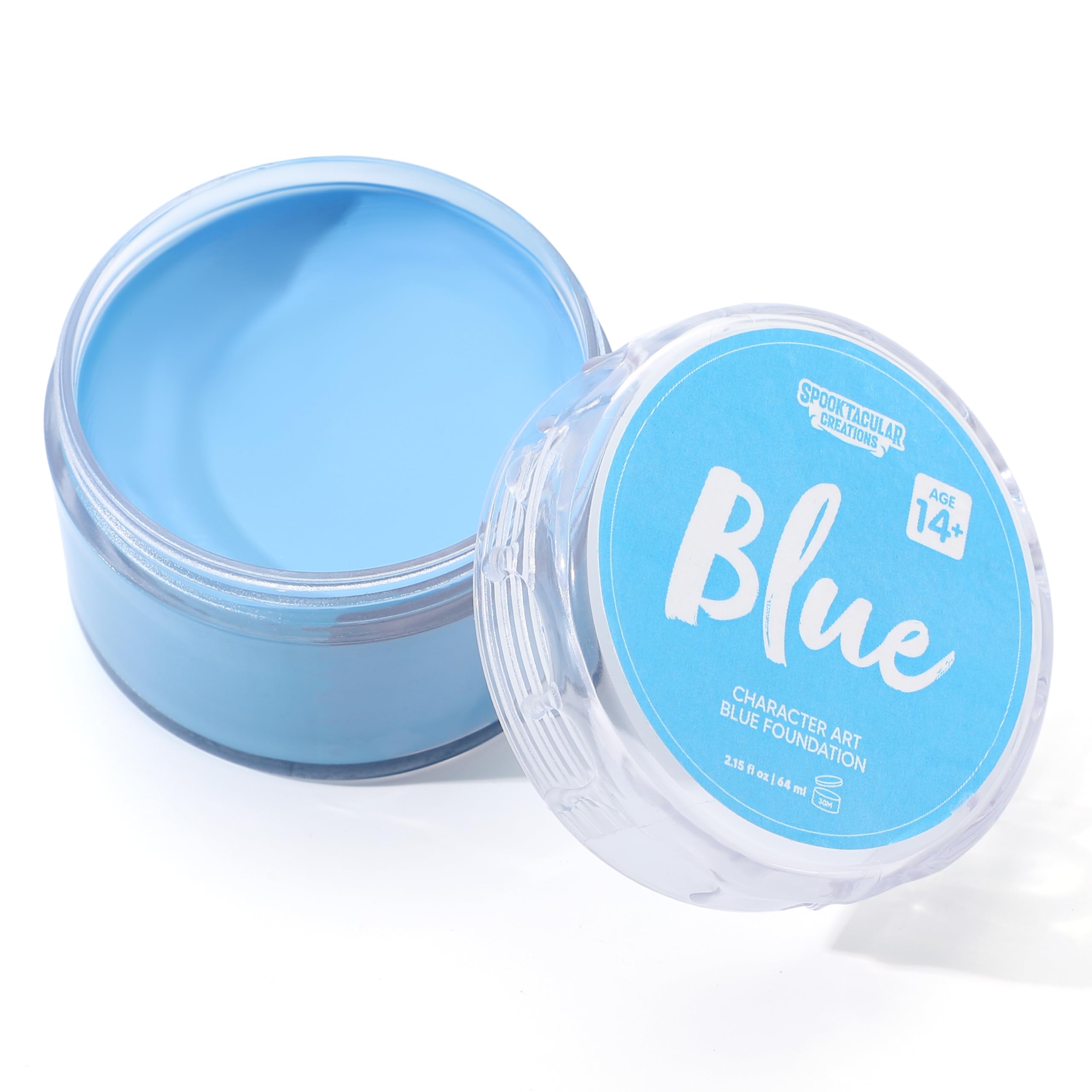 Spooktacular Creations Halloween Oil Face Paint Makeup Foundation Cream for Adult, Waterproof Body Paint with Makeup Brush for Stage, Film, Clown, Zombie, SFX Dress Up Party Cosplay (2 Oz Blue)