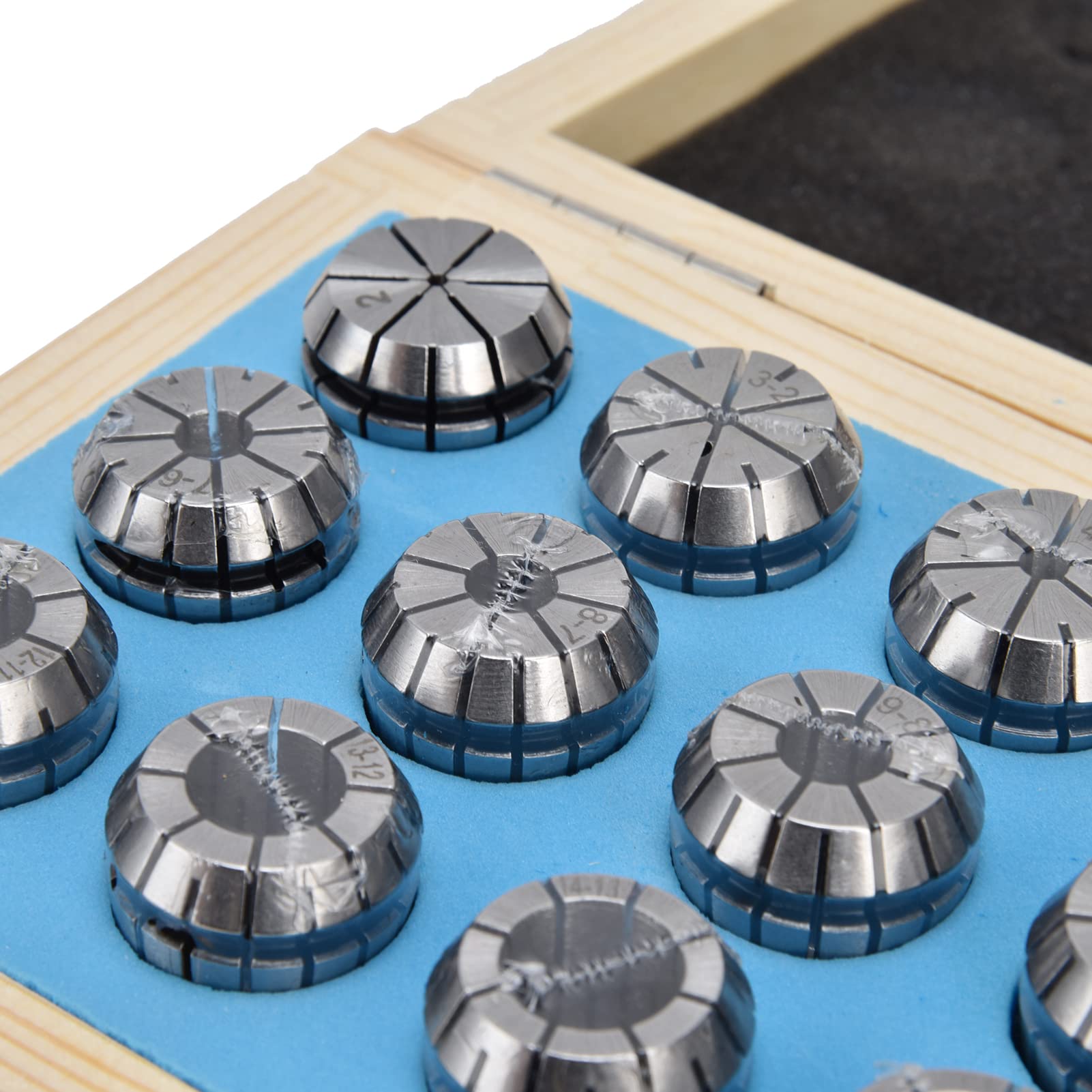 YWBL-WH Set di Pinze a Molla ER25, Acciaio Al Carbonio, Kit di Pinze di Precisione da 15 Pezzi con Intervallo di Serraggio da 2 Mm a 16 Mm per Applicazioni CNC e di Incisione