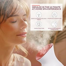 Colorfarm Facial Steamer Nano Ionic: Large 3-in-1 Face Steamer Home Spa Kit Deep Cleaning Unclogs Pores Sinuses Inhaler with 8 Skin Care Tools - Self Care Gifts for Women (Deep Cleansing Facial Kit)