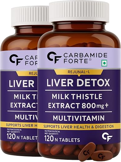 Carbamide Forte Liver Detox Supplement With Milk Thistle Extract 800Mg (30:1) | Added Multivitamins &amp; Amino Acid | Liver S...