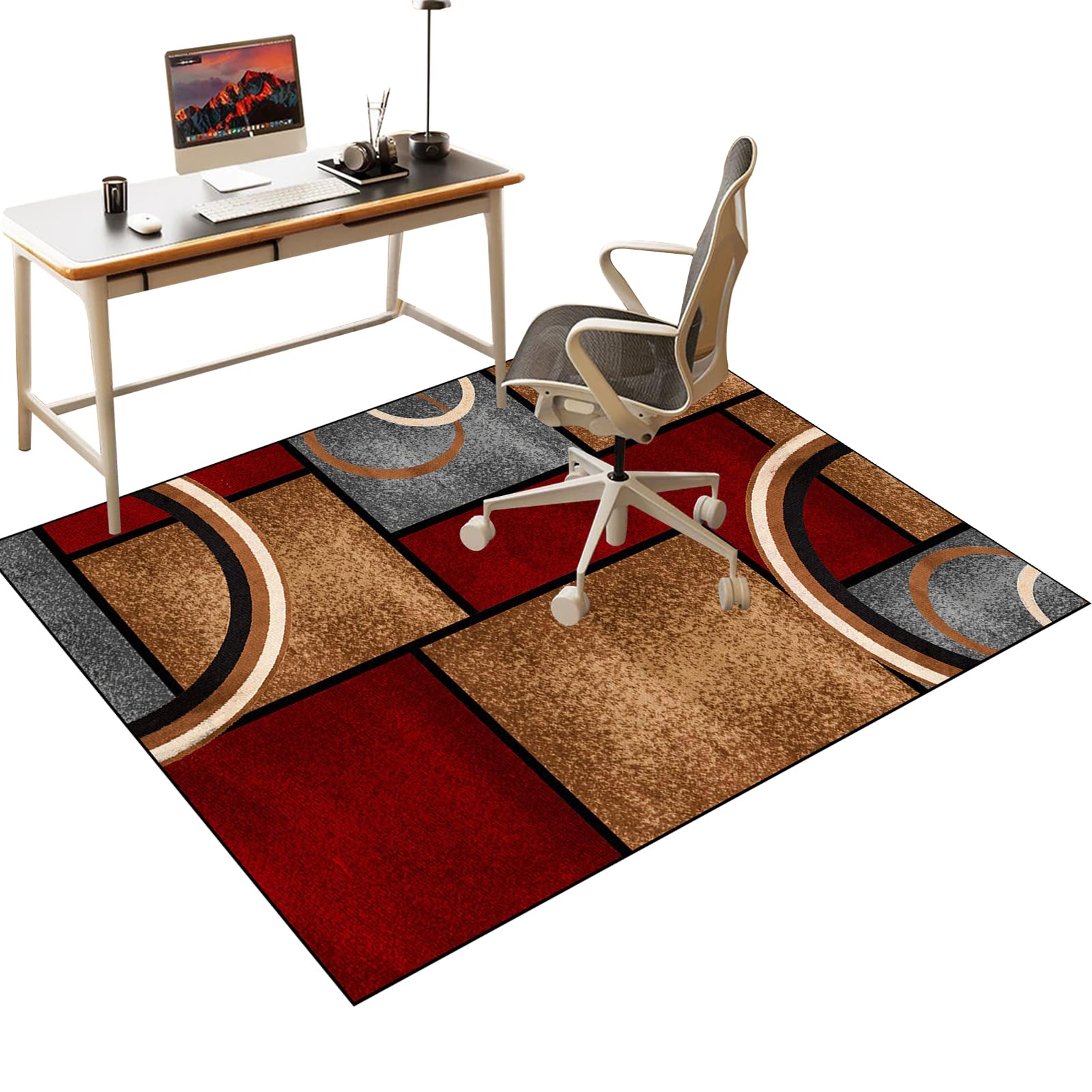 Office Chair Mat for Carpeted and Hardwood Floor, Desk Chair Mat for wooden Floors, Heavy Duty Gaming Chair Mat for Office Home, Floor Protector Mat for Rolling Chair, Computer Chair Rug 70 x 80 cm