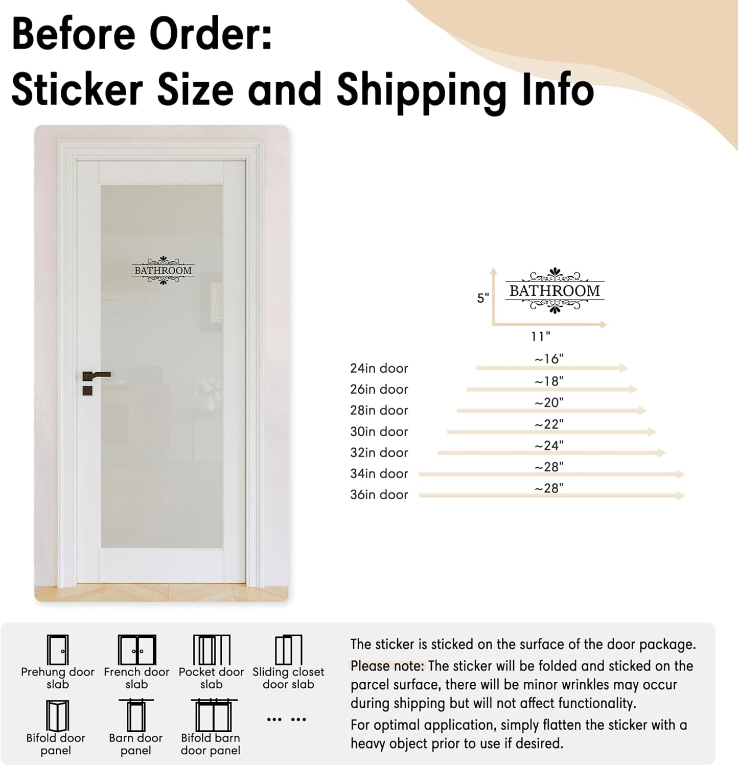 24x80 Glass Pantry Door, Black Doors with Frosted Glass, as French, Bifold, Sliding, Pocket, Barn Door Slab, Interior Doors with Self-Adhesive Waterproof & Fade-Resistant Pantry Sticker
