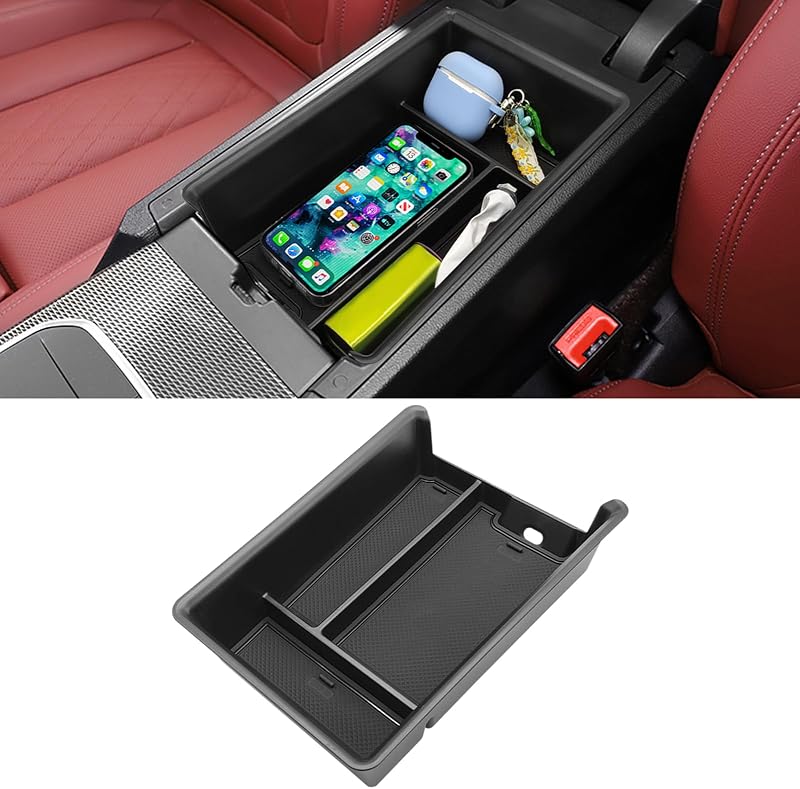 Organizador de console central Jaronx para BMW Série 3 G20/G21, Série 4 G22/G23 e i4 G26 – 3 compartimentos