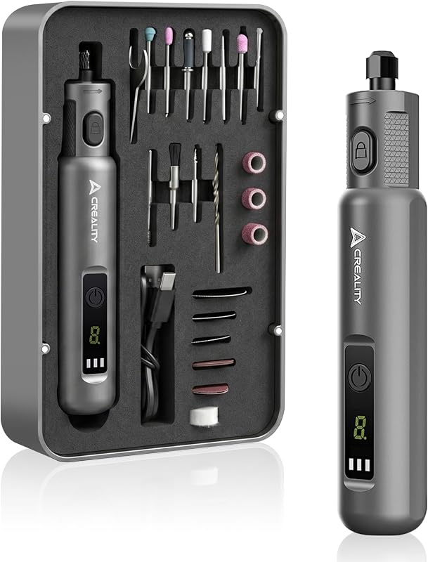 Creality Cordkess Rotary Tool, 6-Speed Mini Rotary Tool Kit with 24 Accessories, Multi-Purpose 3.7V Rechargeable Power Rotary Tool for Sanding, Polishing, Drilling, Engraving, DIY Crafts