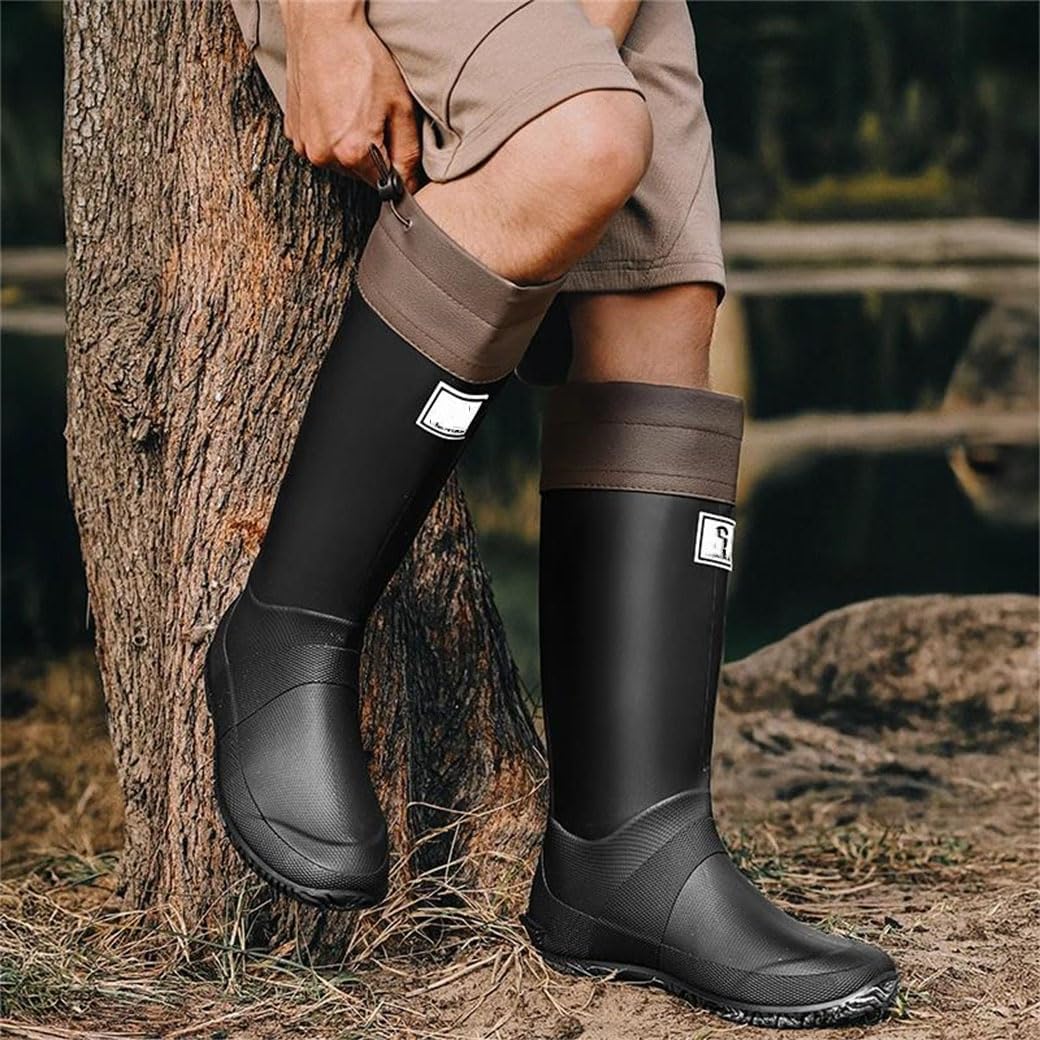 Unisex Waterproof Rain Boots Long Tall Shaft Rubber Shoes For All Weather Outdoor Use