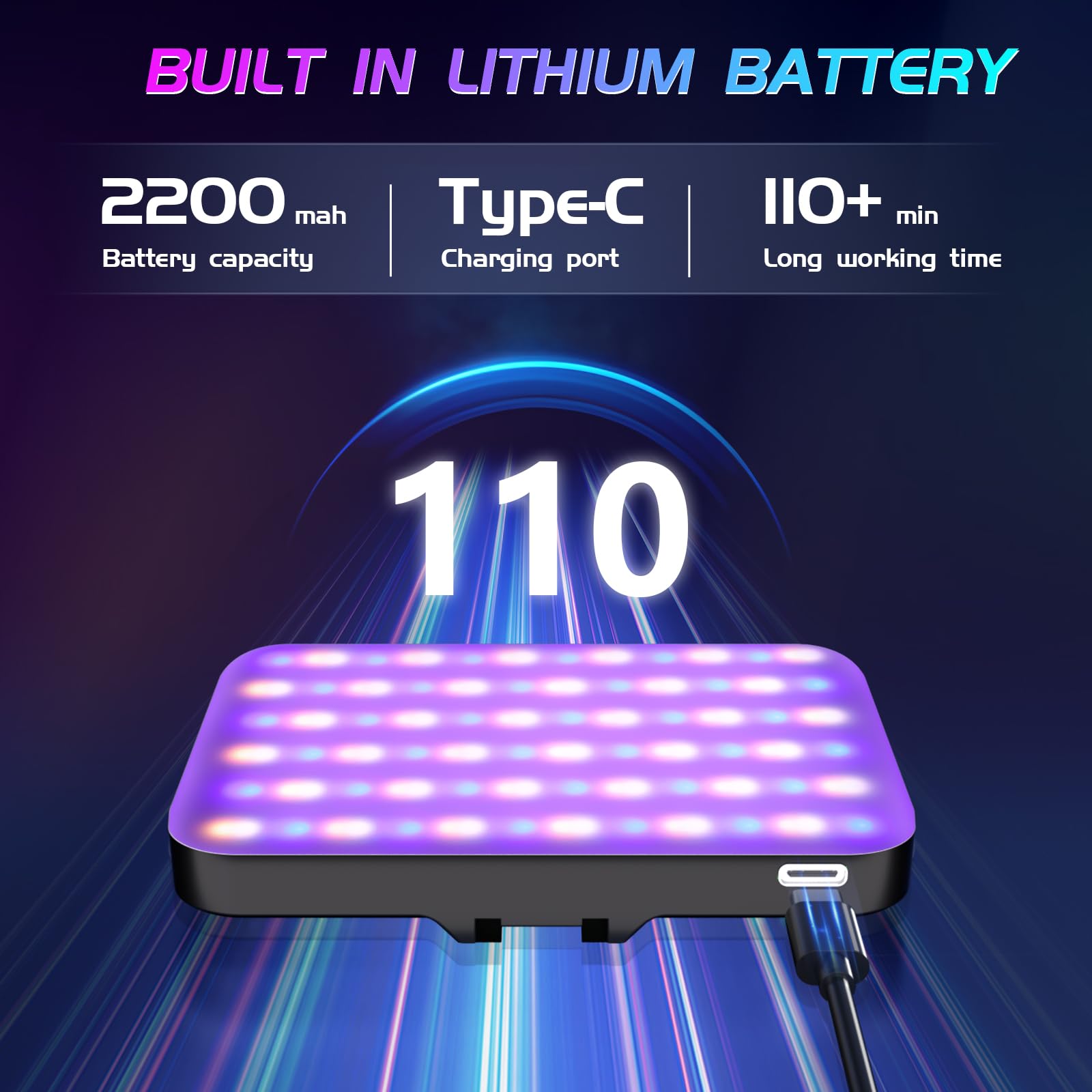 Luce per selfie – BANSINE USB ricaricabile RGB LED Phone Light – Luce fotografica portatile con 97+ CRI, temperatura colore 2500K-6500K per video, trucco, live streaming e fotografia