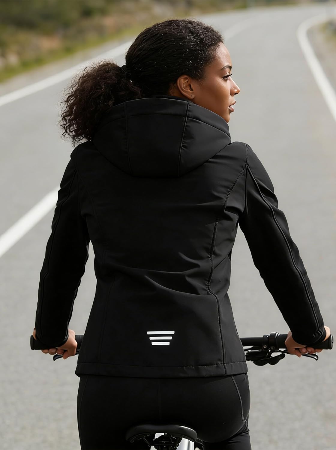 GGleaf Women's Fleece Lined Softshell Jacket Waterproof Hooded Warm Coat for Outdoor Hiking, Spring Fall Winter Rain Jacket