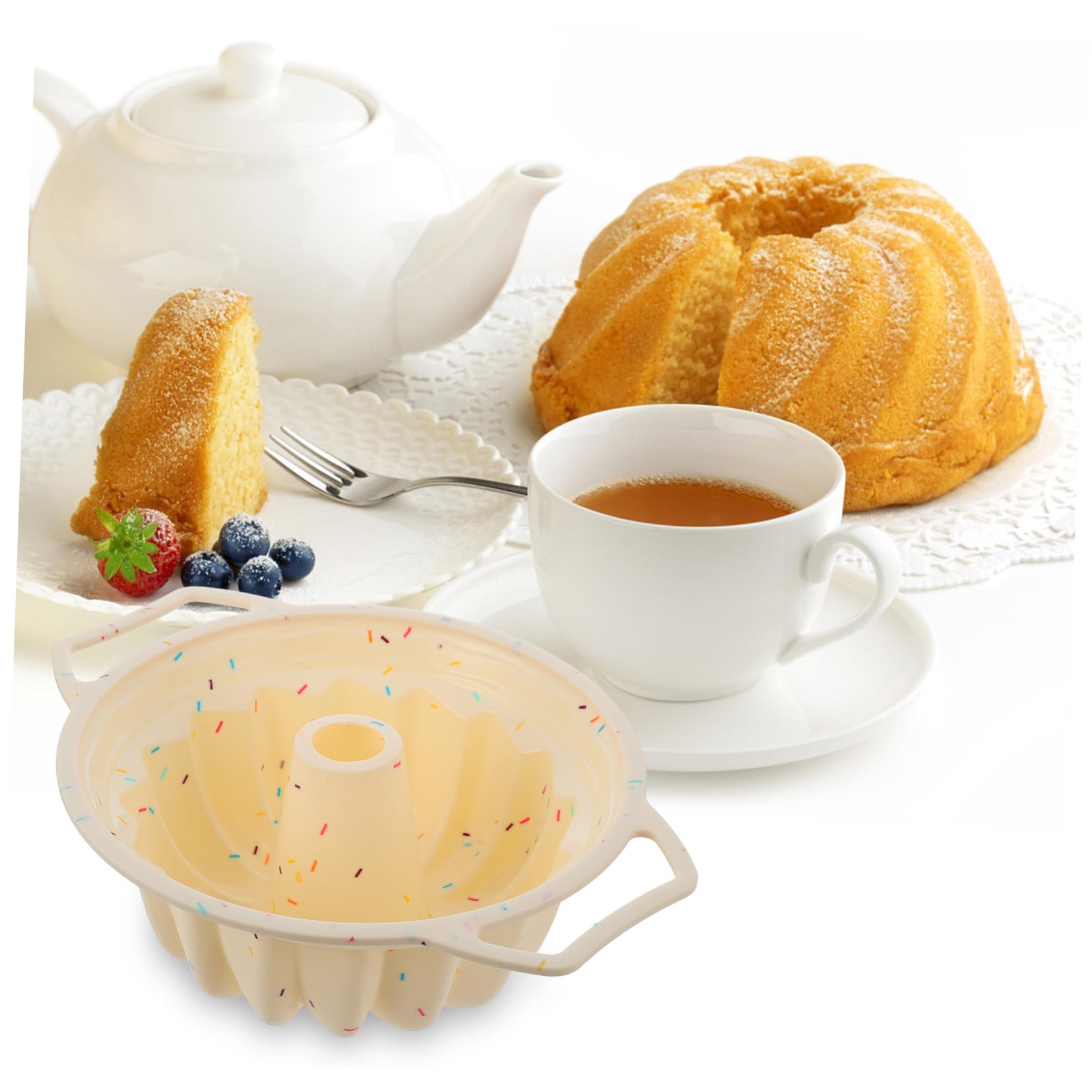 Gatuida Stampo per Torta Rotondo e Facile da Usare Antiaderente in Silicone e Metallo per Dolci e Biscotti, Adatto Sia per Forno Domestico che Professionale