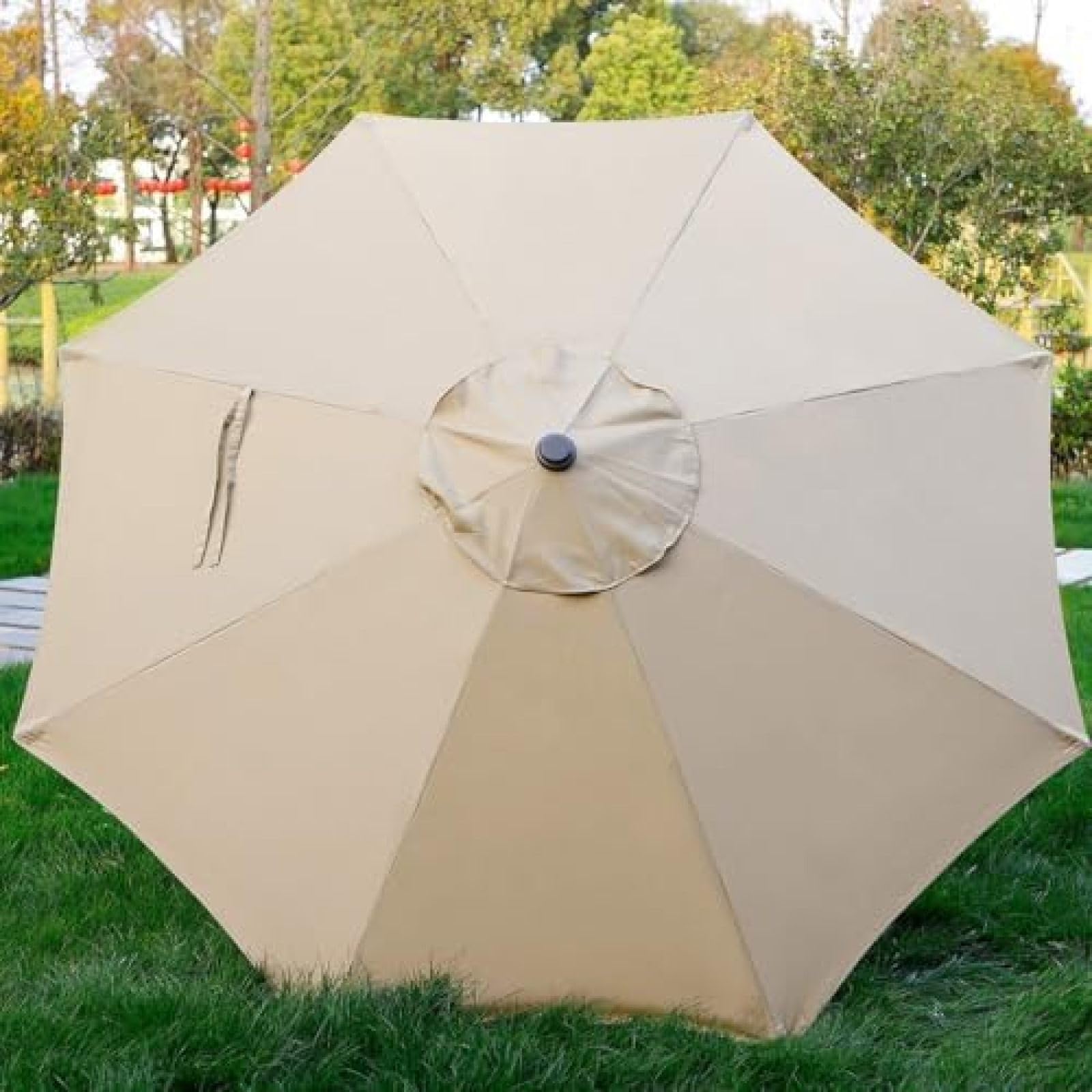 Wytrzymały wodoodporny pokrowiec na parasol odporny na promieniowanie UV ochraniacz na parasol idealny na patio i basen pasuje do parasoli rynkowych 6/8 żeber
