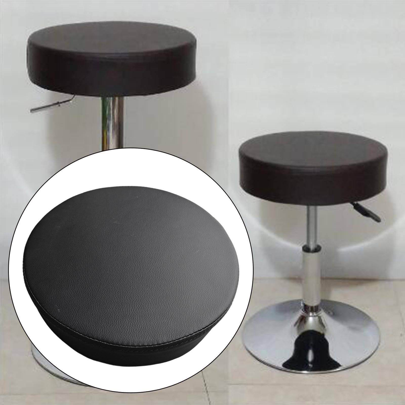 Komfortabler Barhocker Ersatzsitz, Robustes Kissen, PU Lederbezug, kompakter runder Sitz, Zubehör für Beauty Spas, PU Lederbezug, runder Sitz, komfortabel und kompakt, Schwarz, 35 x 35 x 8 cm