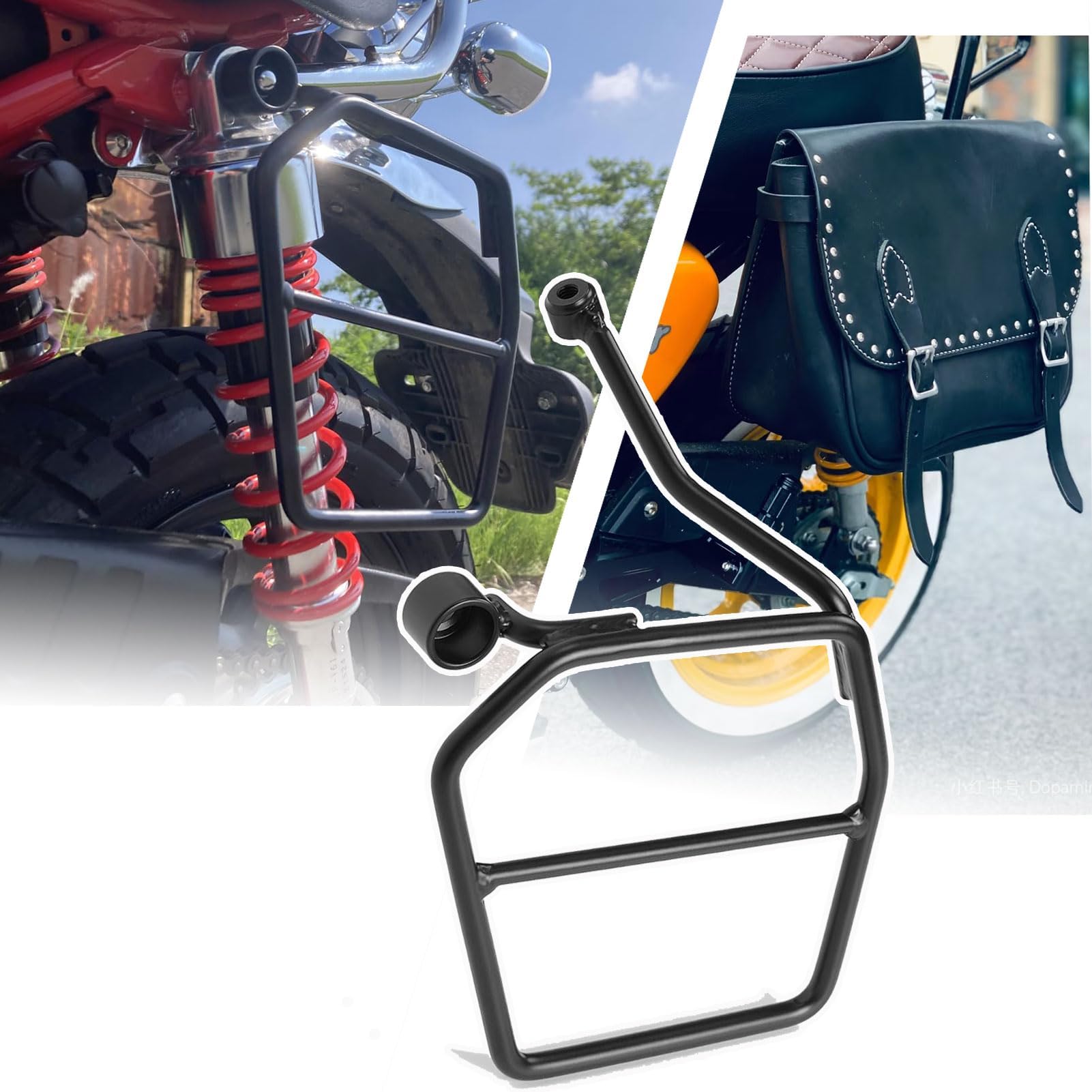 Motorcycle Saddlebags Rear Left Storage Bag Side Mount Support Bar Carrier Holder compatible for HO&N&DA Monkey 125/Z125 MONKEY125 Z 125 Accessories 2018-2024(JB02/JB03)
