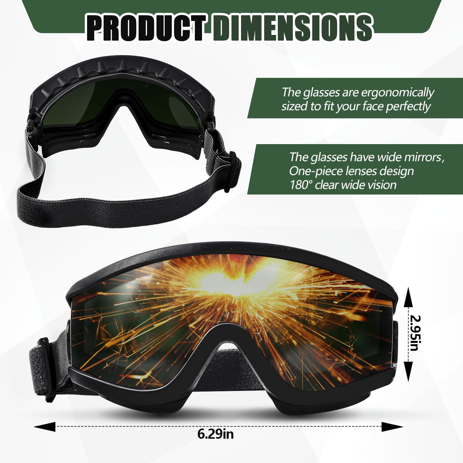 Relaxweex Gafas de soldadura, gafas de seguridad para soldar, con pantalla 5 infrarrojos, antorcha de corte, gafas de soldadura para hombres, protección ocular